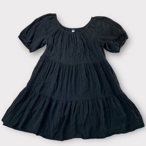 Women’s Old Navy Black Peasant Dress Off Shoulder Size Large #178